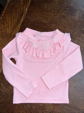 Janie and Jack Pink Baby Swim Rashguard 12-18mo